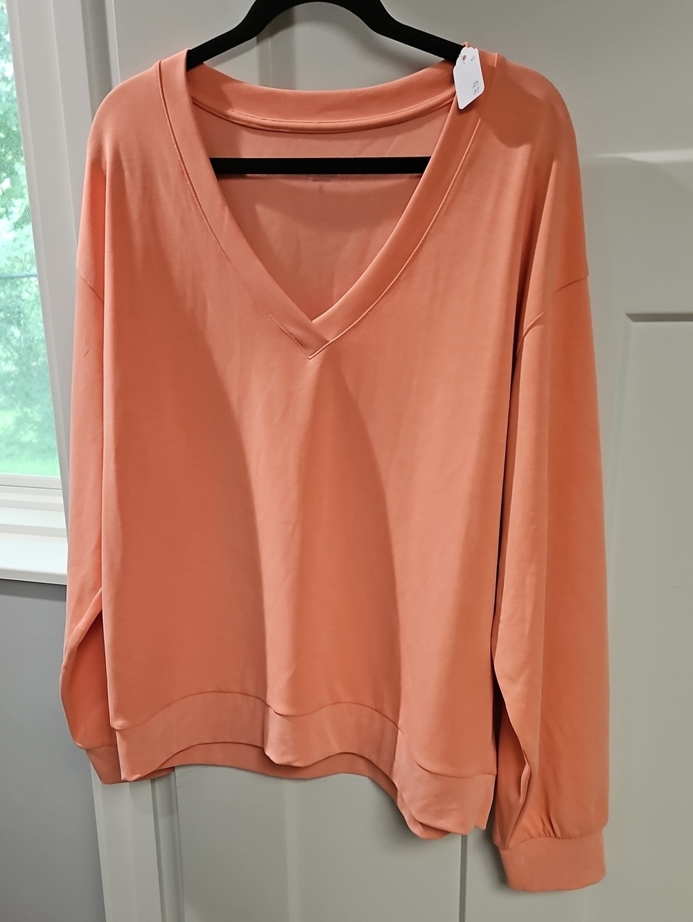 Athleta Peach V-Neck Pullover Sweatshirt